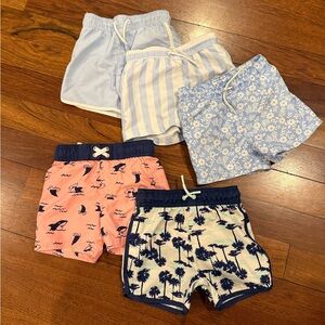 Bundle Janie and Jack and Cat and Jack boys Swim Shorts Trunks 2T